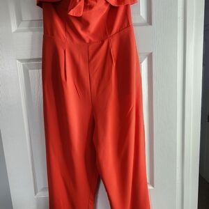 bebe Vibrant Orange Jumpsuit